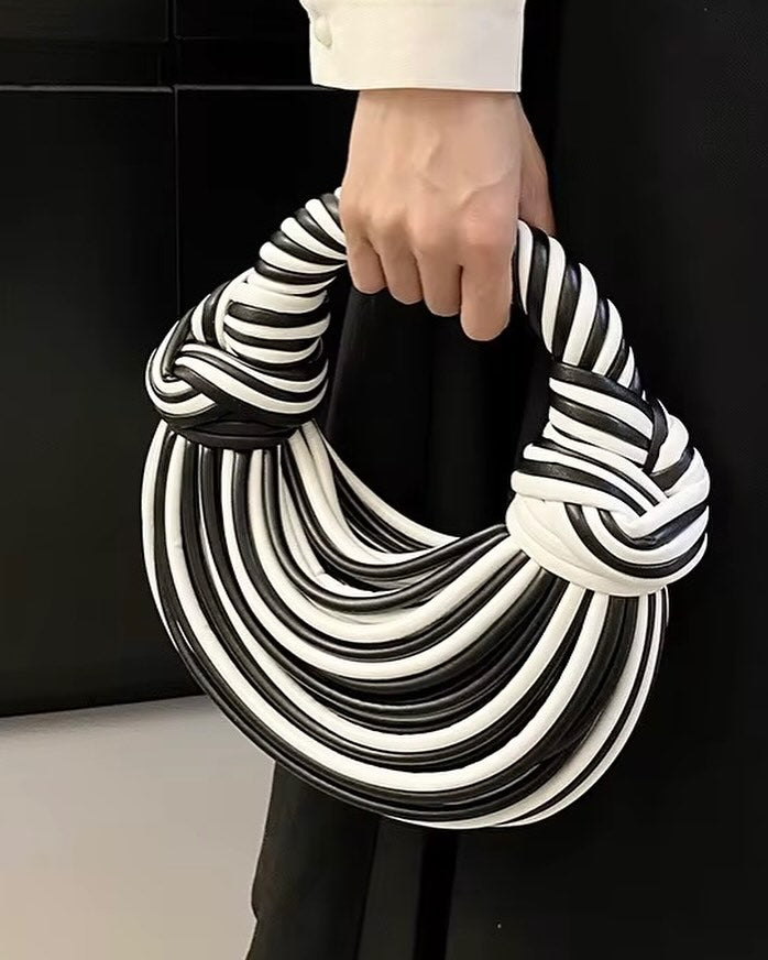 Black & White Knotted Designer Tote