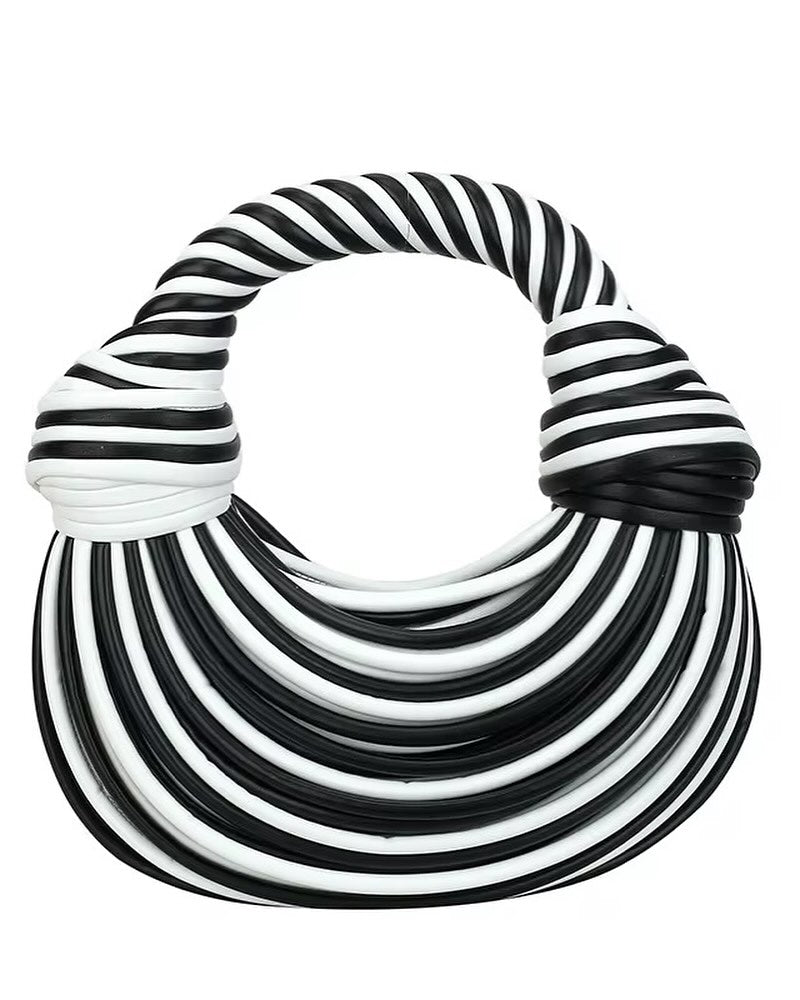 Black & White Knotted Designer Tote