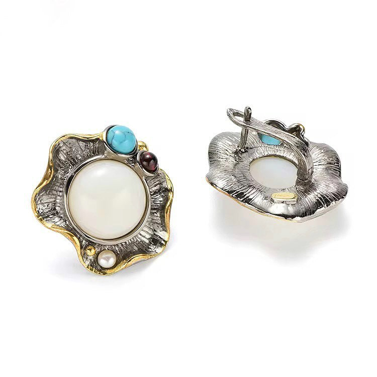 Marine Chalcedony Sterling Silver Earrings