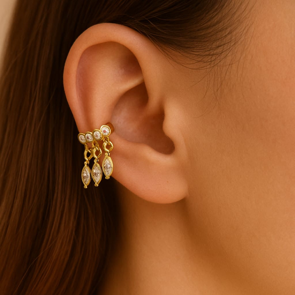 ✨ Celestia Zircon Drop Ear Cuff