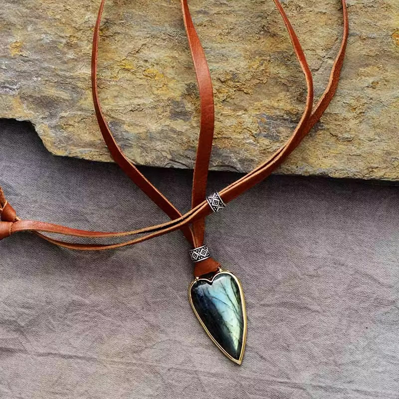 ✨ Aurora Heart Labradorite Necklace