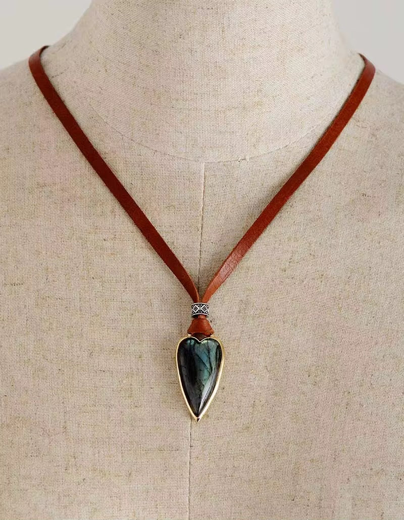 ✨ Aurora Heart Labradorite Necklace