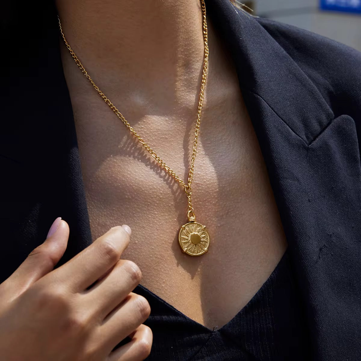 Solar Eclipse Duo Pendant Necklace