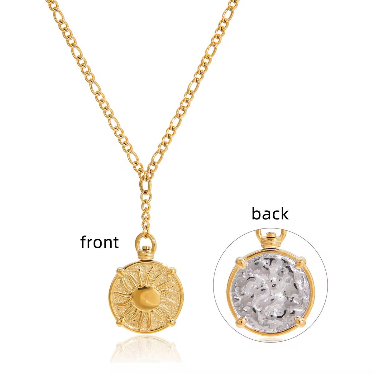 Solar Eclipse Duo Pendant Necklace