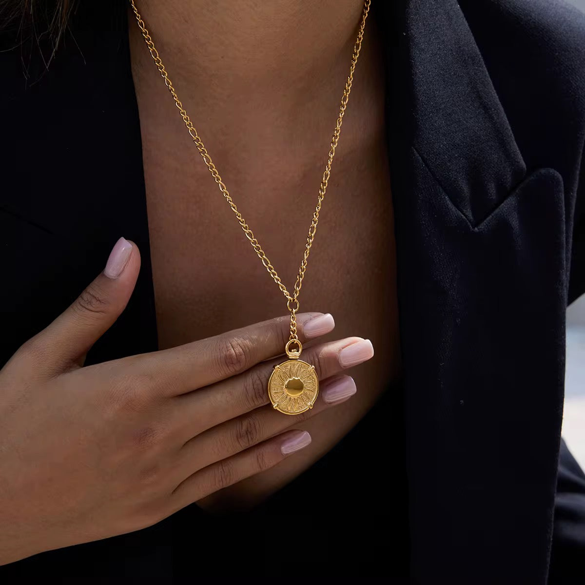 Solar Eclipse Duo Pendant Necklace