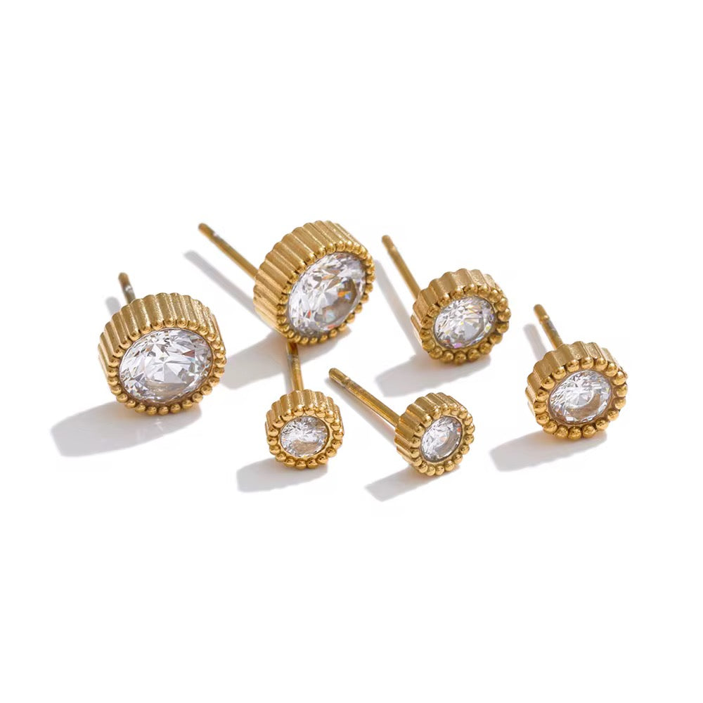 Auréline Royale Gold-Plated CZ Stud Set