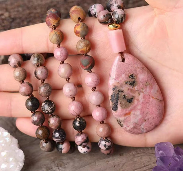 Rosalie – Coral Jade Gemstone Necklace | 101.6 cm