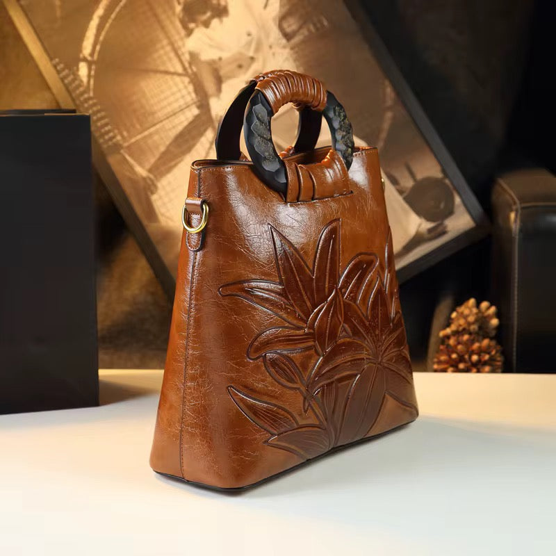 The Havana Bloom – Vintage Embossed Tote
