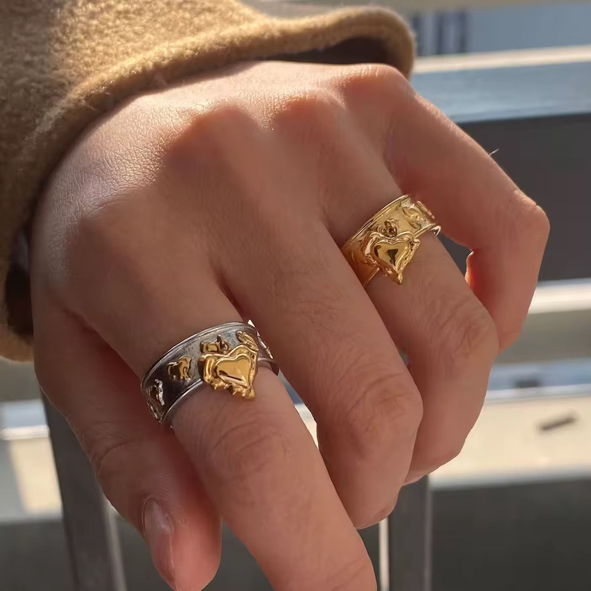 Molten Love – 18K Gold Plated Liquid Heart Ring