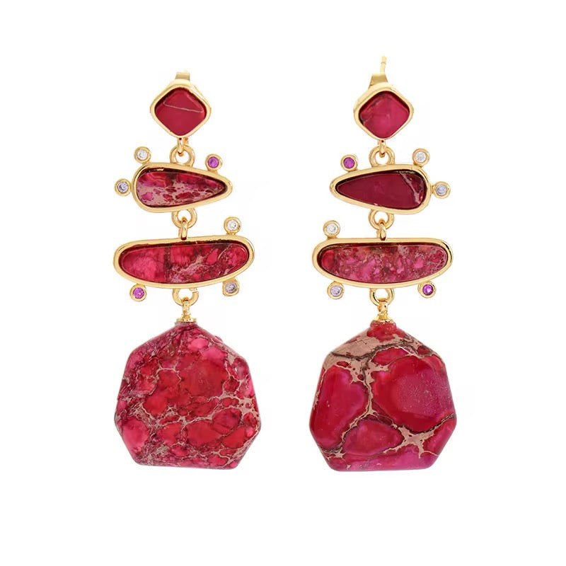 Empire Jasper Chandelier Earrings