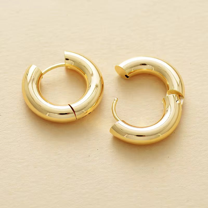 Gold-Plated Minimalist Hoop Earrings