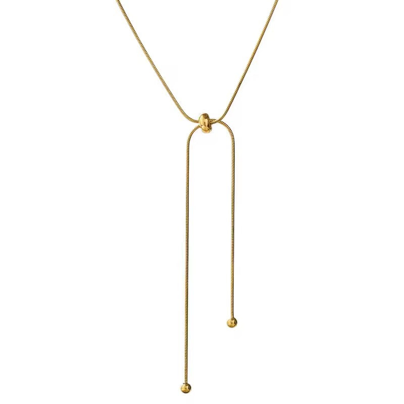 Golden Hour- Y Necklace – Gold-Plated Stainless Steel Elegance