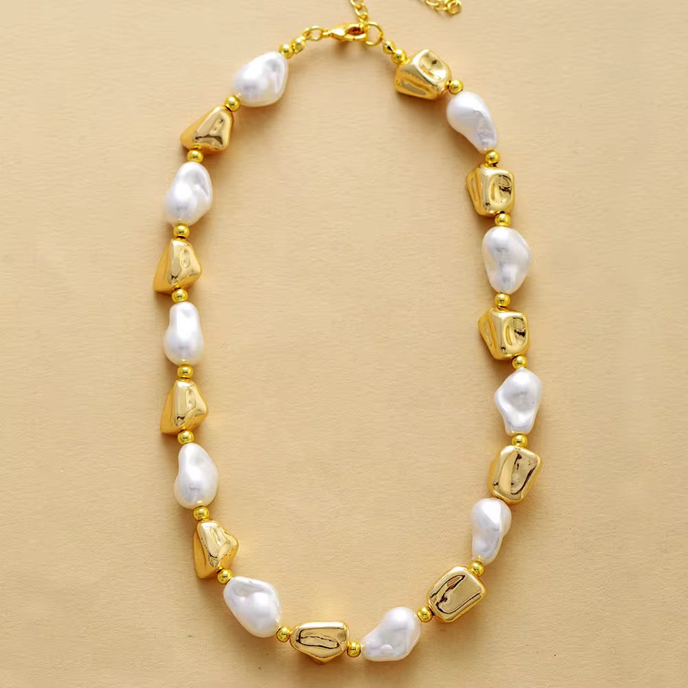 “Aurora Drip” – Baroque Pearl Lariat Necklace