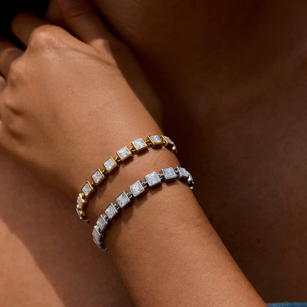 Aurora Square Tennis Bracelet