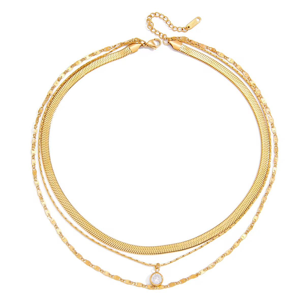 ELYSÉE Triple Snake Layer Necklace