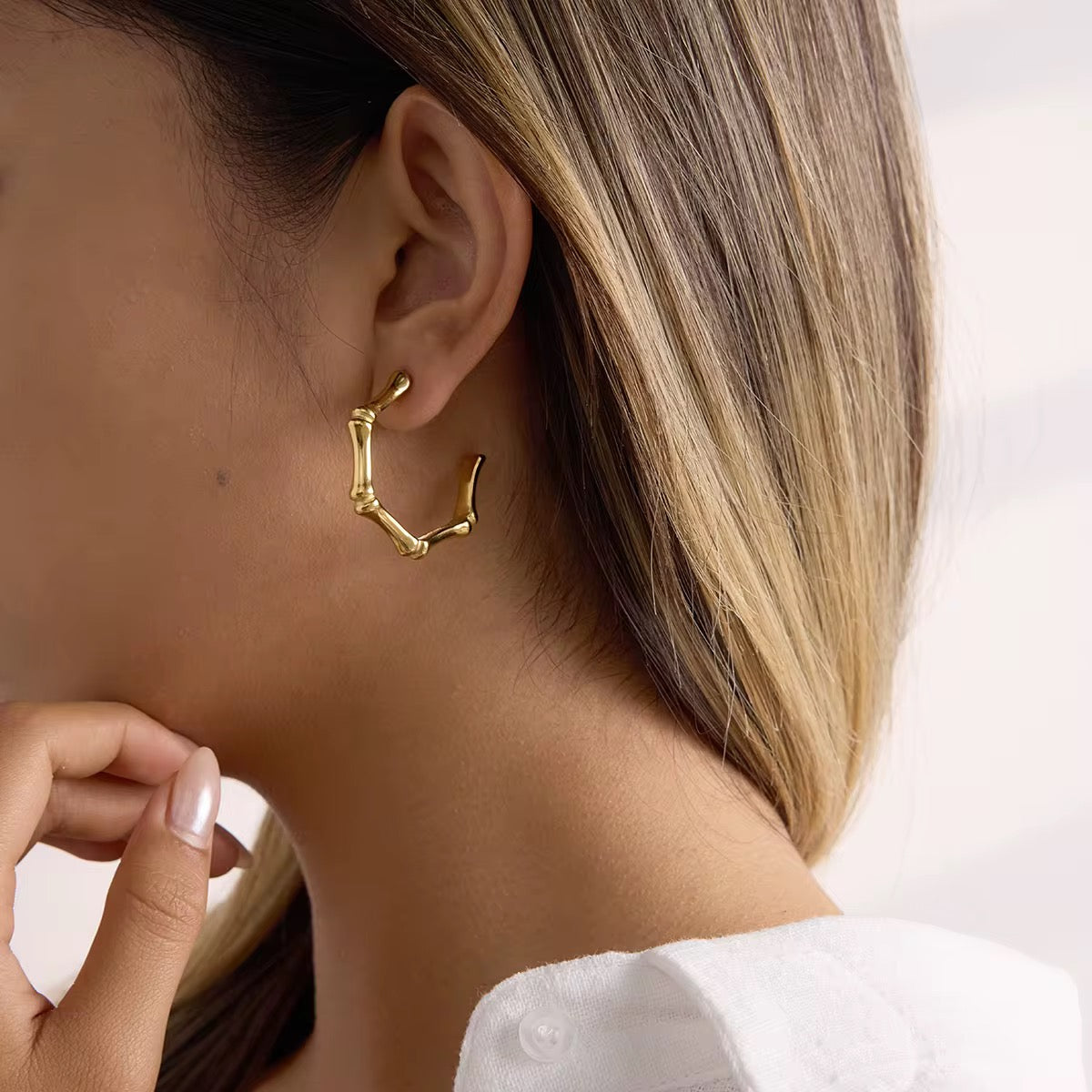 The Gilded Bamboo Luxe Hoops