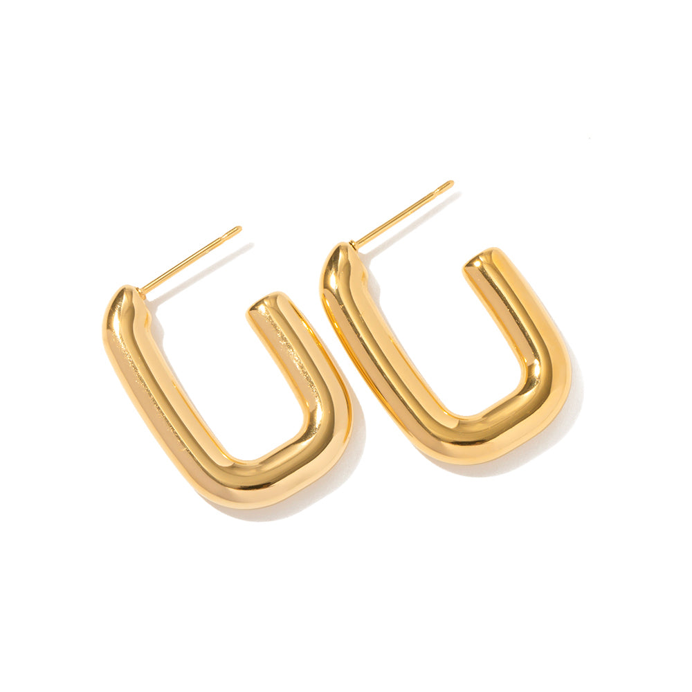 Timeless U - Shaped Gold Earrings