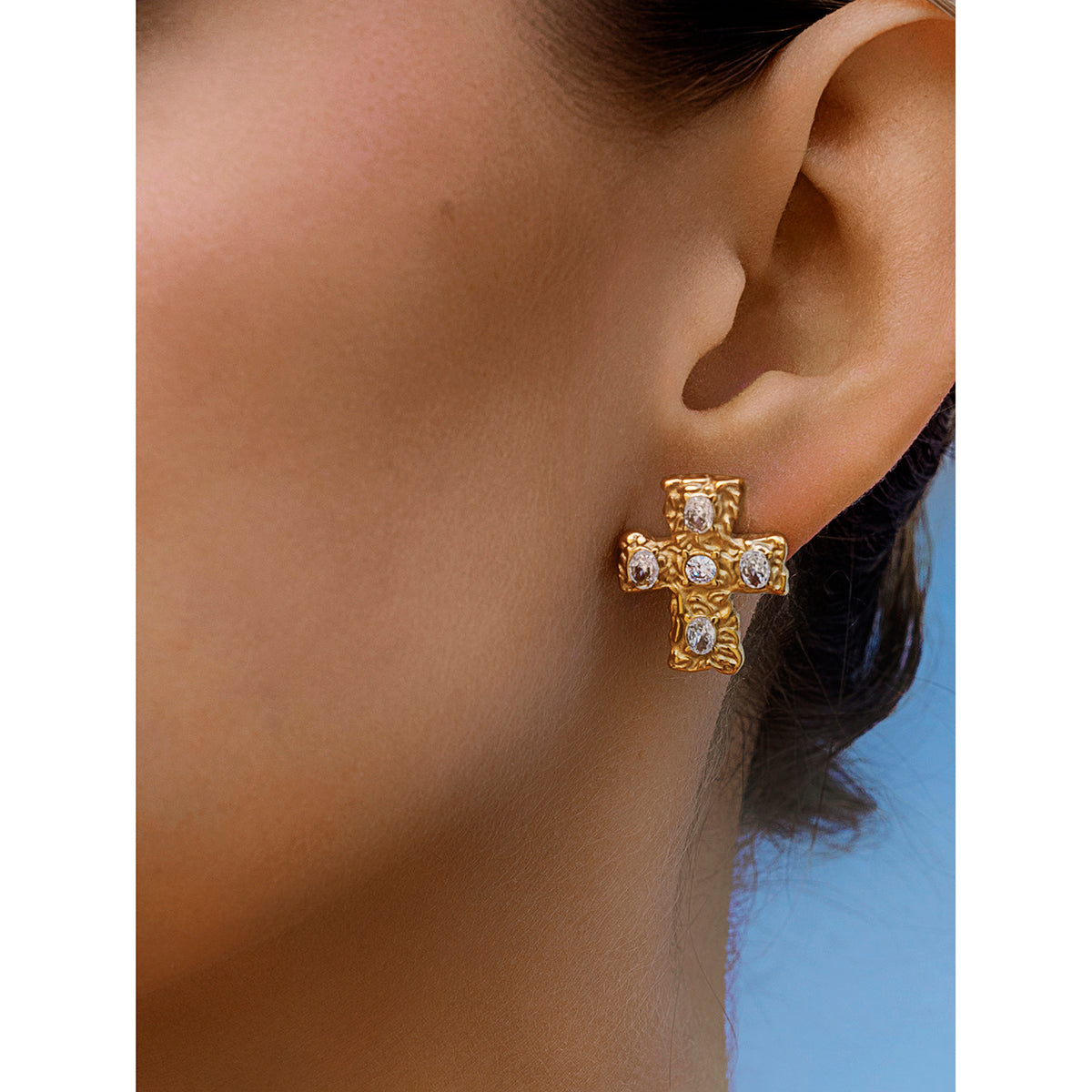 Eternal Cross Vintage Earrings