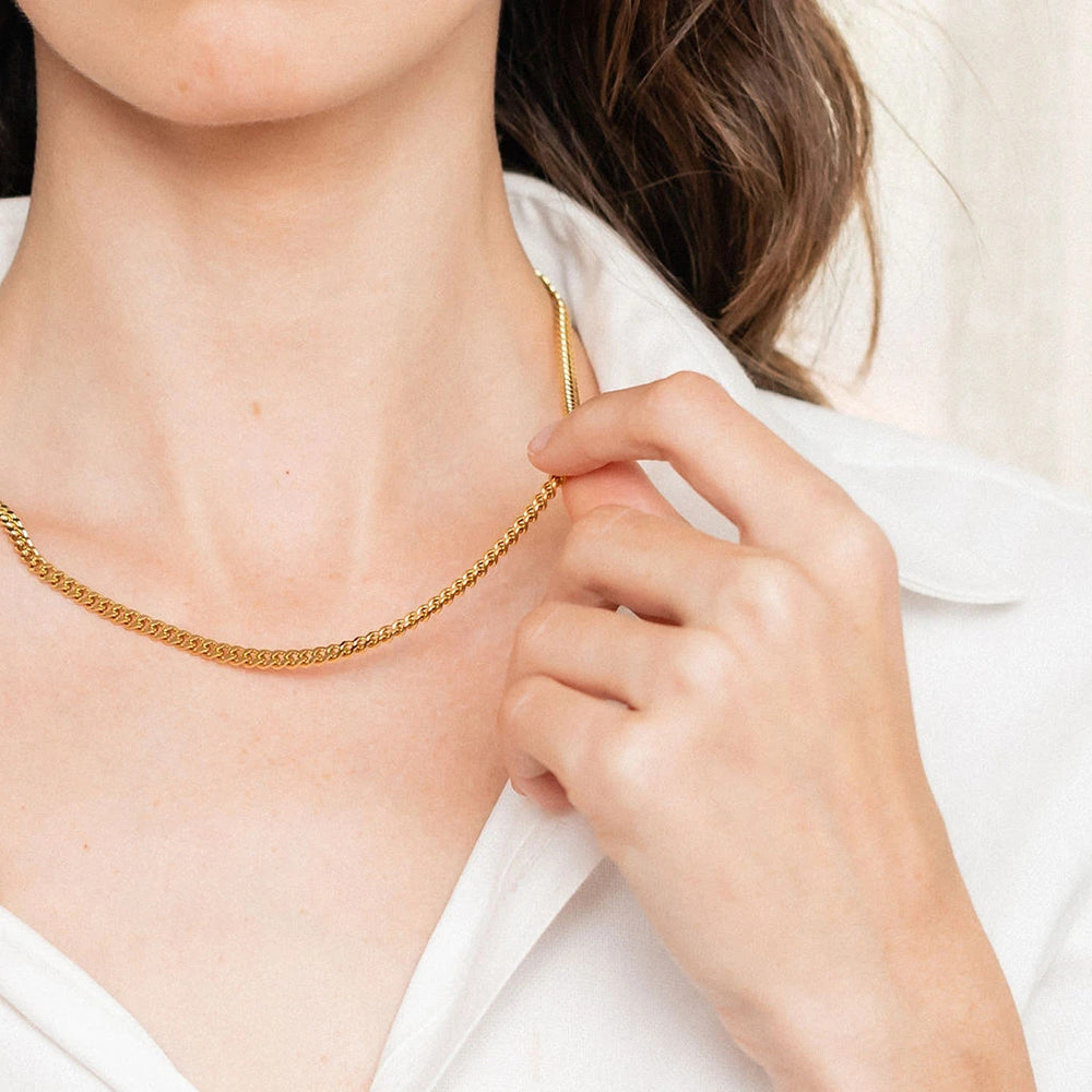 EternaLux 18K Gold-Plated Stainless Steel Chain – 3mm, 50cm