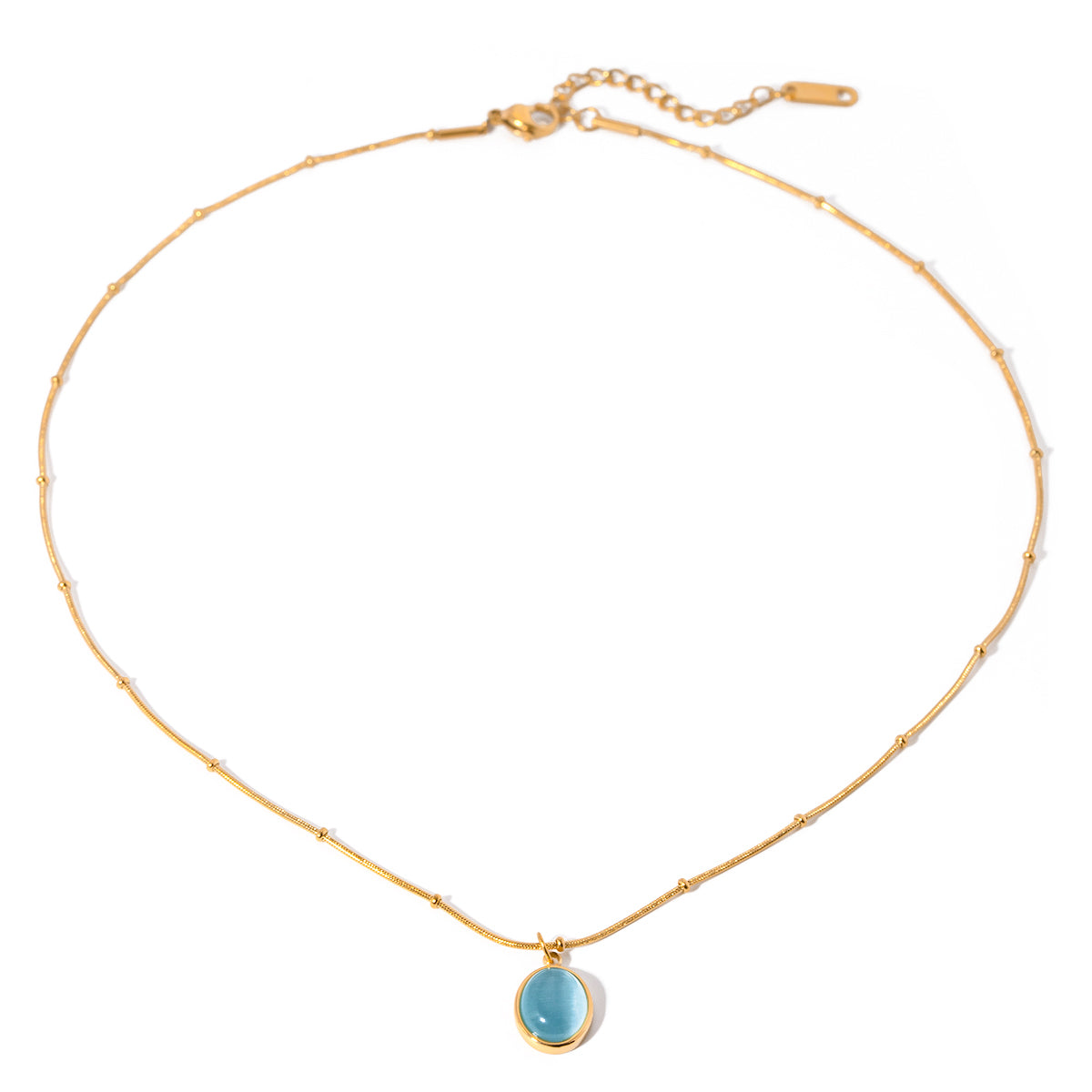 Mystic Mint : Natural Cat`s Eye Opal Pendant