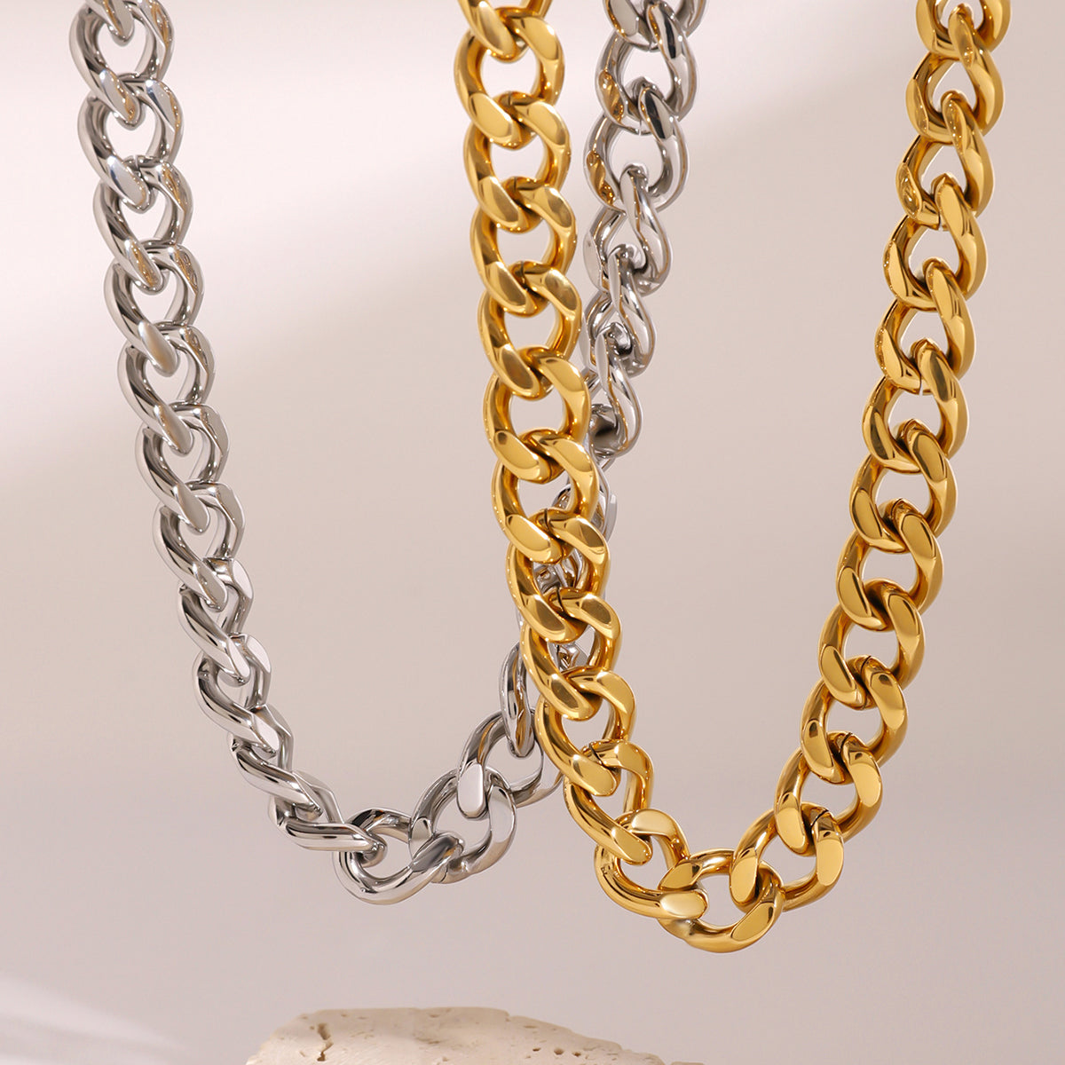 Royal Drip Gold Cuban Chain - 11mm Coarse Ground Finish