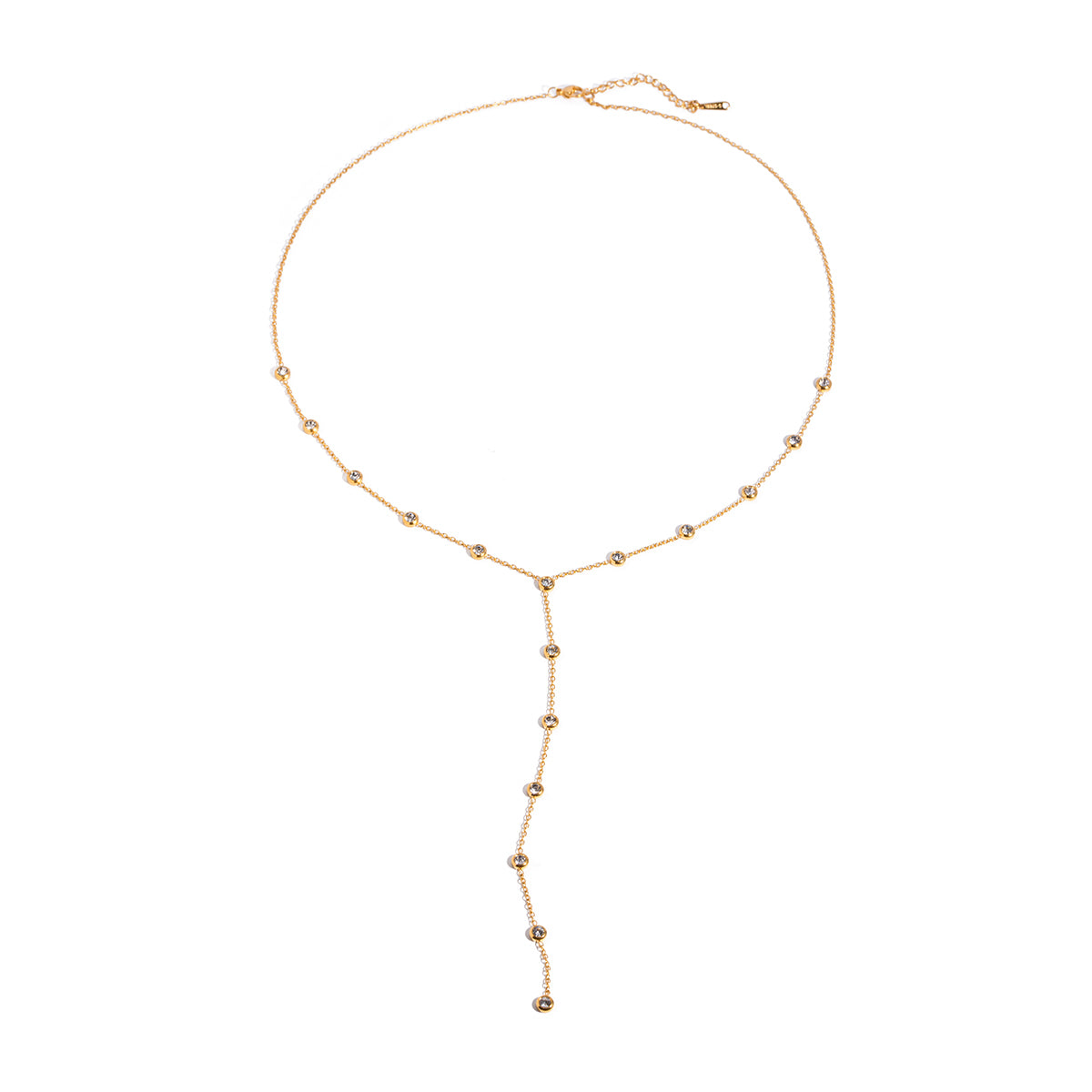 Celeste Drop – 18K Gold Dainty Y-Chain Necklace”