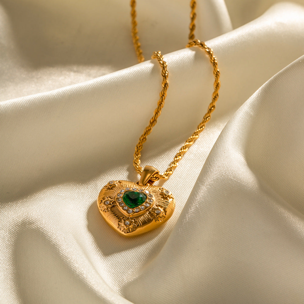 Gilded Heart Pendant Necklace