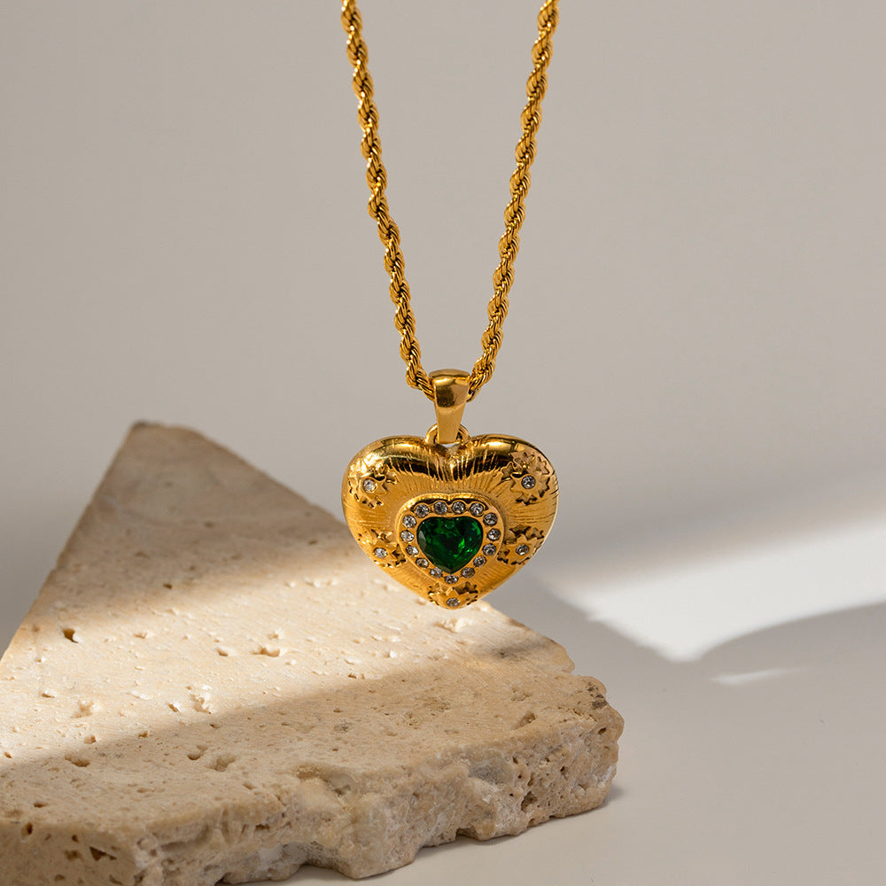 Gilded Heart Pendant Necklace