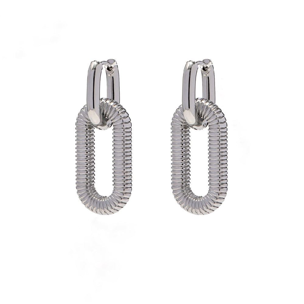 Silver - Plated Double Hoop Earrings - Vintage -Inspired Statement Jewelry