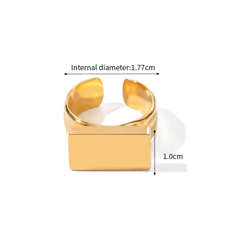Gold Plated Stainless Steel Adjustable Ring