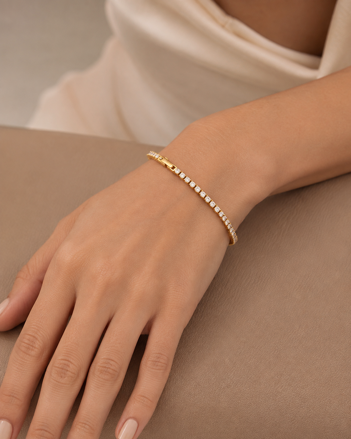 Élise 18K Gold Tennis Bracelet