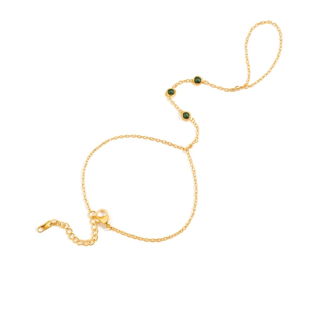 ✨ Emerald Eve Hand Chain Bracelet