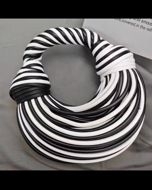 Black & White Knotted Designer Tote