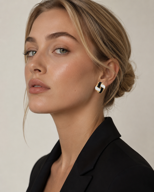 Monroe Noir Stud Earrings