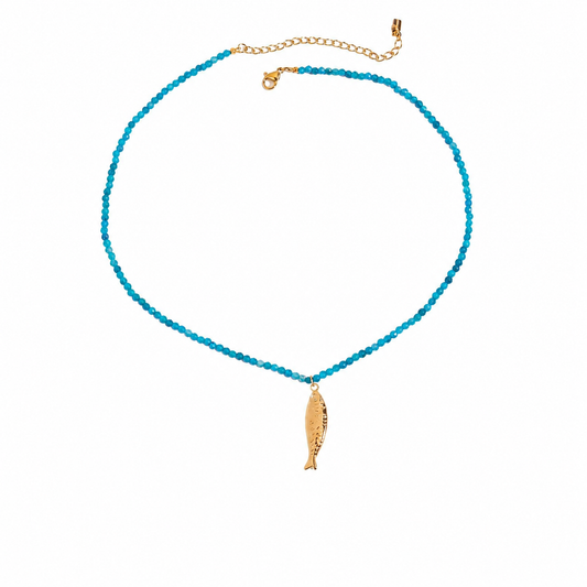 Azure Tide Fish Charm Necklace