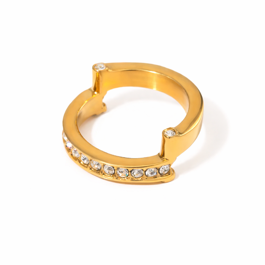 Aurielle 18K Gold Plated CZ Crystal Ring