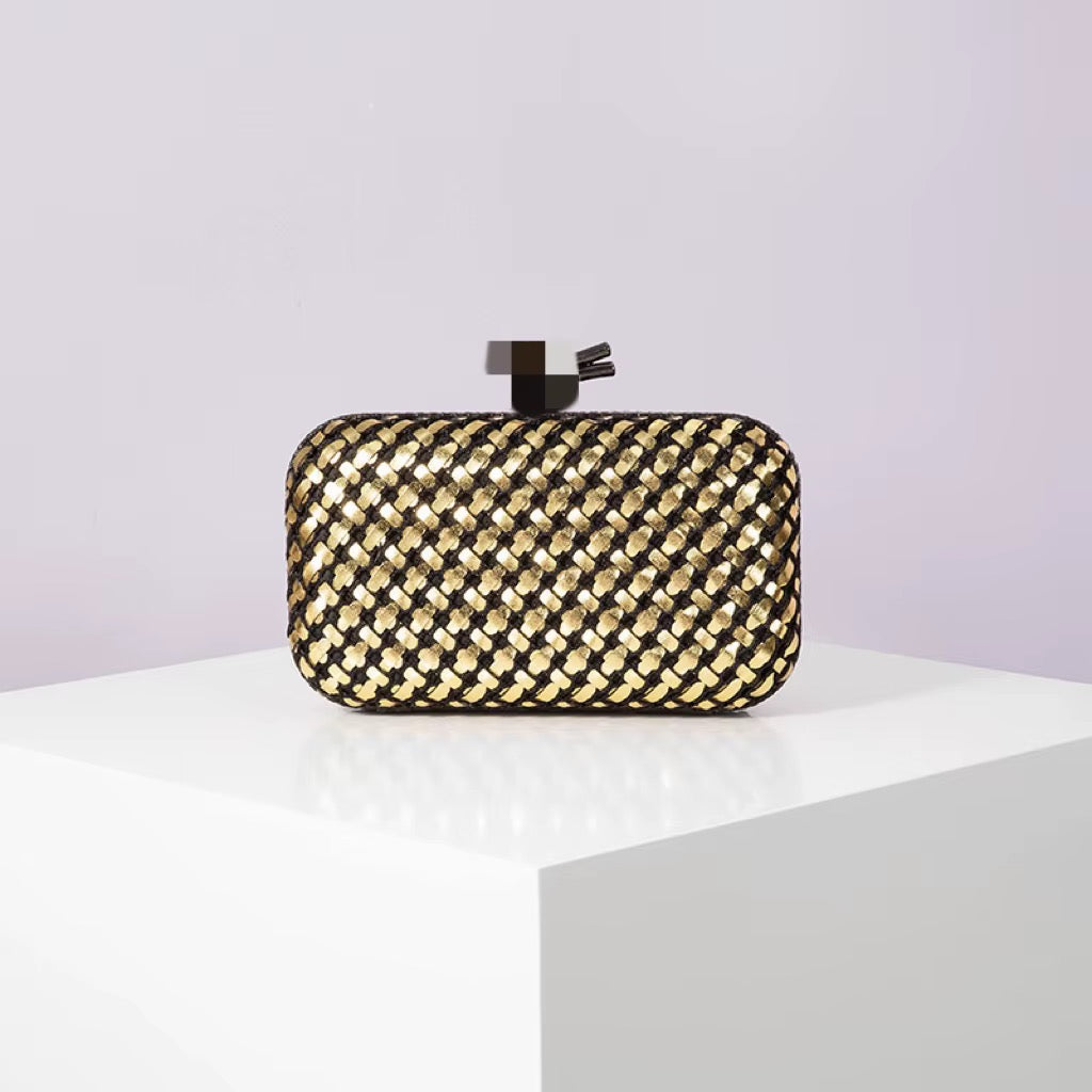 Golden Allure – Black & Gold Luxury Evening Clutch