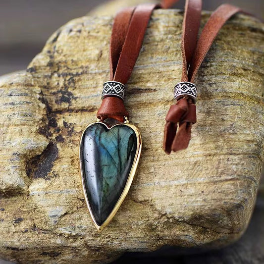 ✨ Aurora Heart Labradorite Necklace