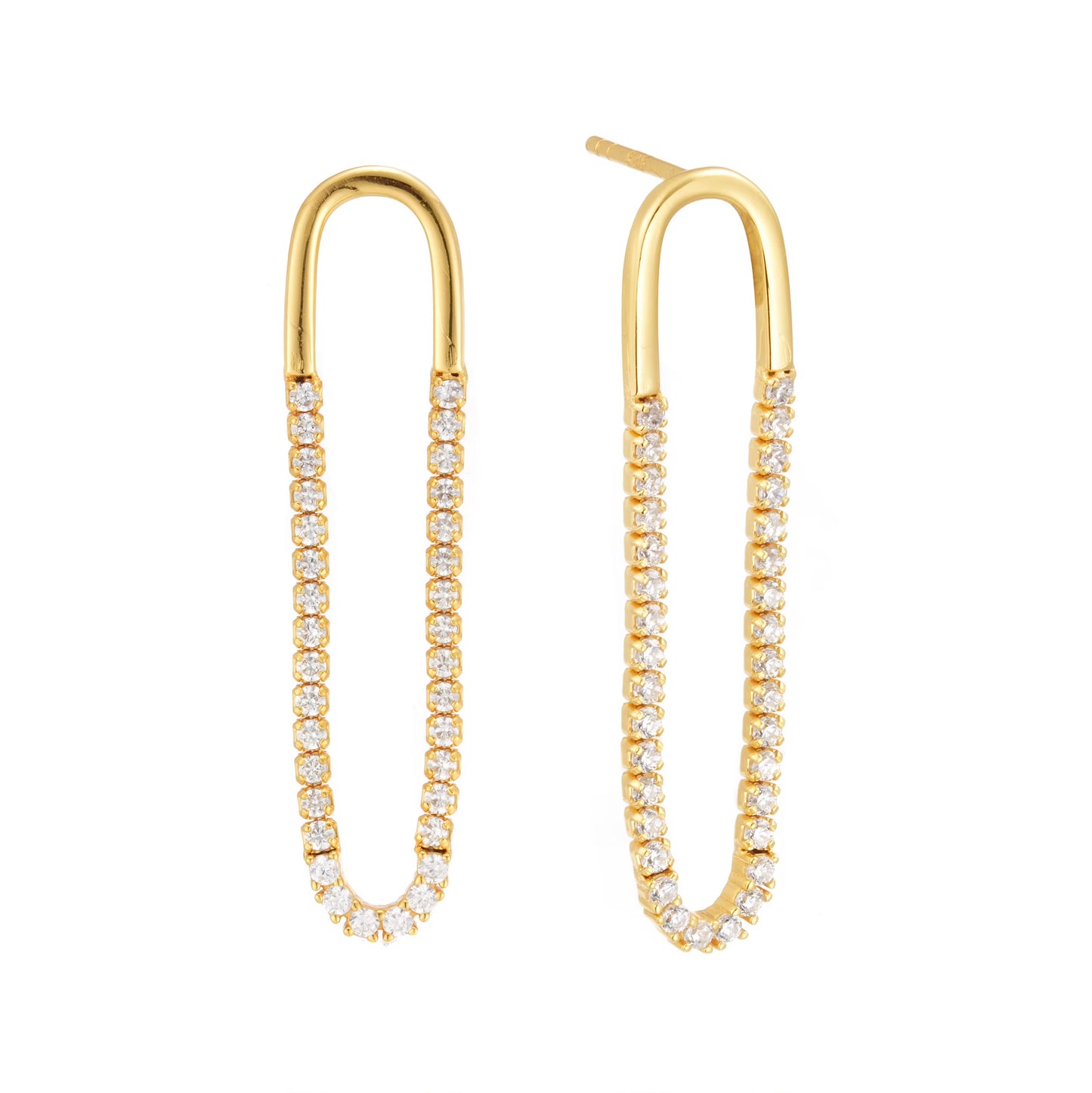 Lustre Loop Earrings – White Zircon & Gold Vermeil