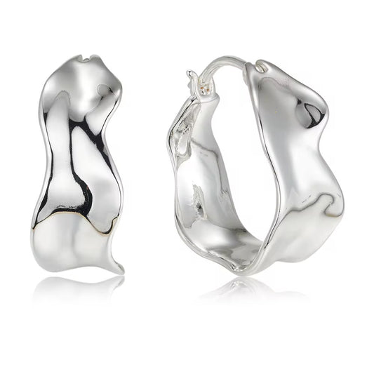 Molten Bloom Hoops-Sterling Silver