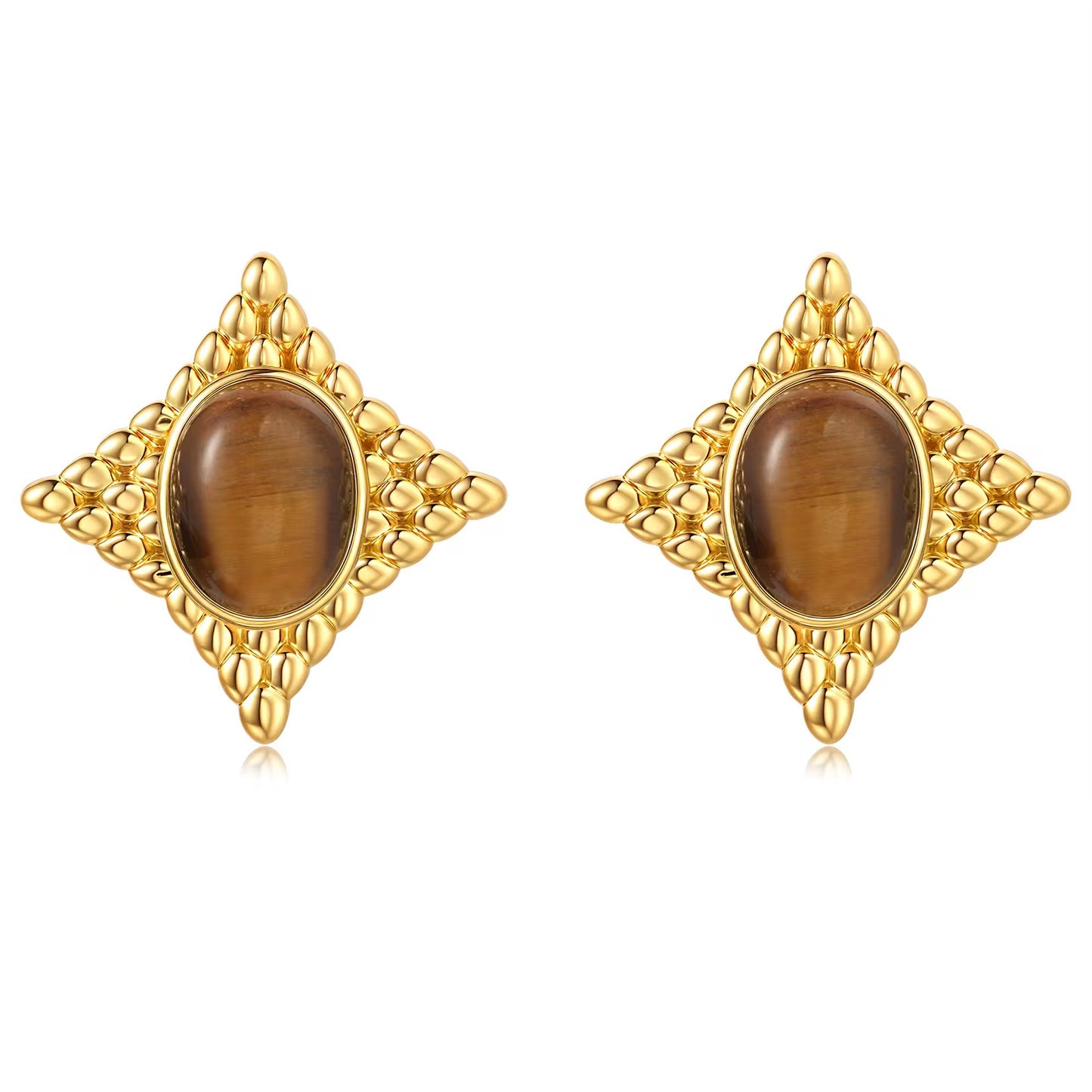 Solar Muse Studs – Tiger’s Eye Edition
