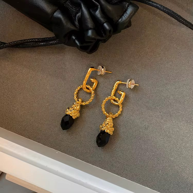Noir Empress Vintage Drop Earrings