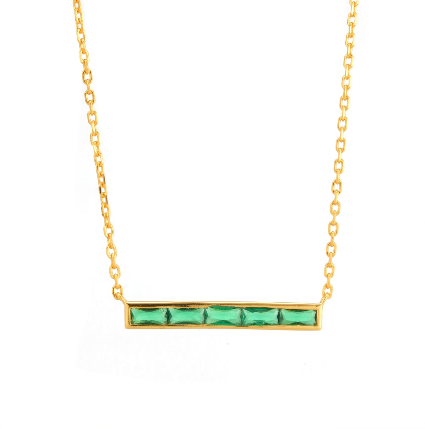 Emerald Linea Bar Necklace