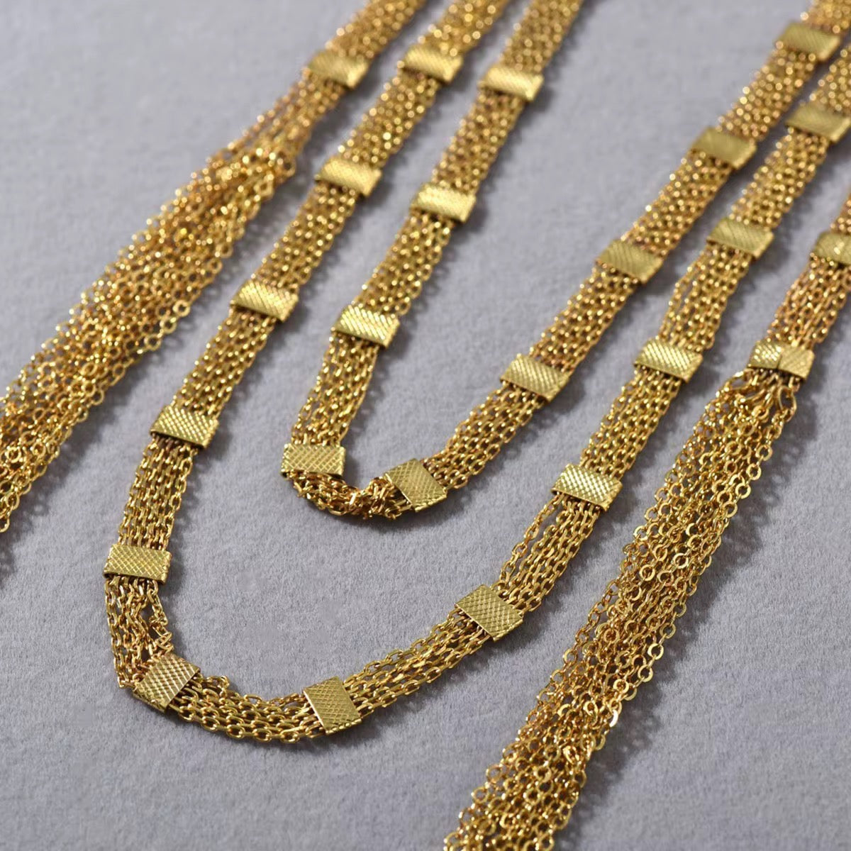 Golden Cascade Tassel Necklace
