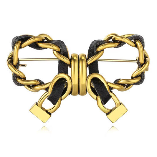 Élise Noir Bow Brooch