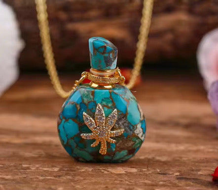 Aurelia Turquoise Bloom Perfume Vial Necklace