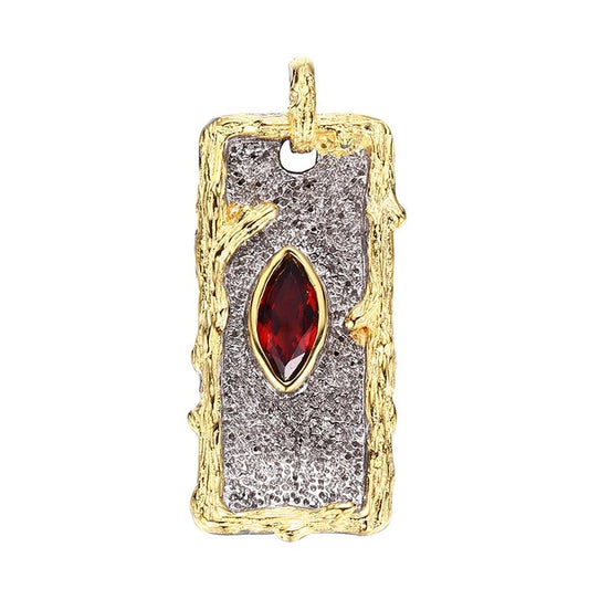 Gold-Plated Red Agate Drop Necklace