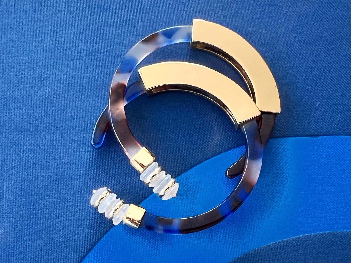 Azure Tortoise Hoop Earrings