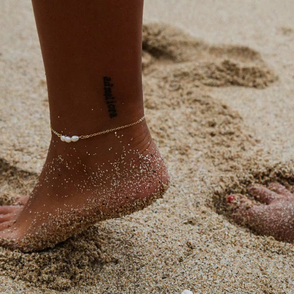 Isadora Freshwater Pearl Anklet ✨ 18K Gold-Plated Stainless Steel | 21+3 cm