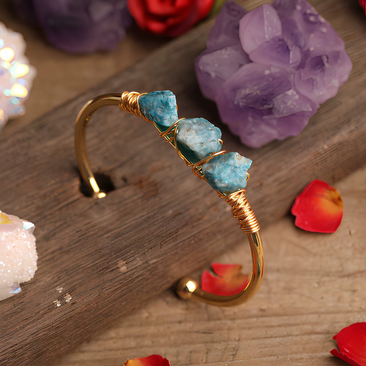 Azure Sovereign Blue Apatite Cuff